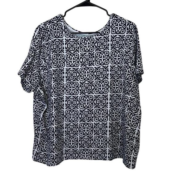 The Talbots Tee Short Sleeve Plus Petite Size 3Xp Casual Stretch Relaxed Coastal - Picture 1 of 6